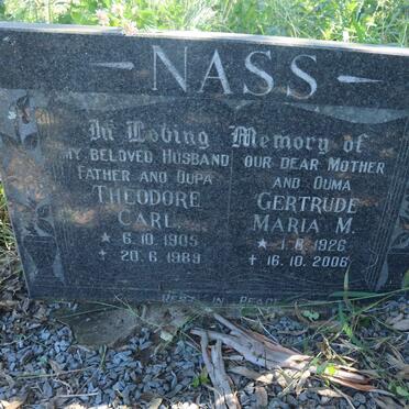 NASS Theodore Carl 1905-1989 &amp; Gertrude Maria M. 1926-2006