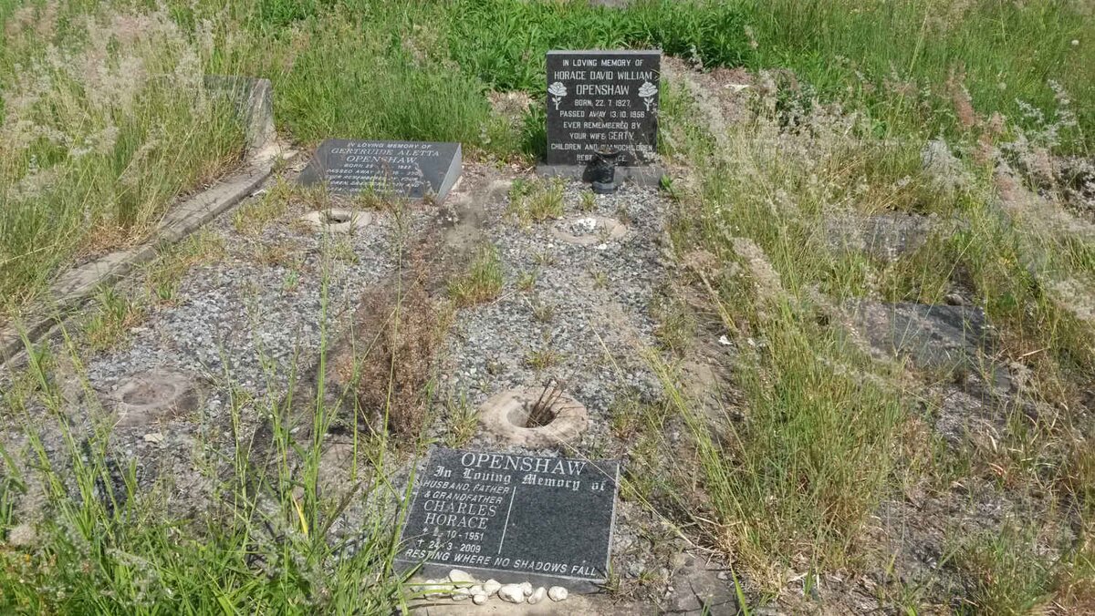 OPENSHAW Charles Horace 1951-2009 :: OPENSHAW Horace David William 1927-1956 :: OPENSHAW Gertruide Aletta 1922-2008