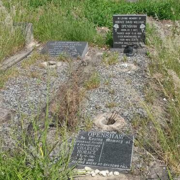 OPENSHAW Horace David William 1927-1956 :: OPENSHAW Gertruide Aletta 1922-2008 :: OPENSHAW Charles Horace 1951-2009 