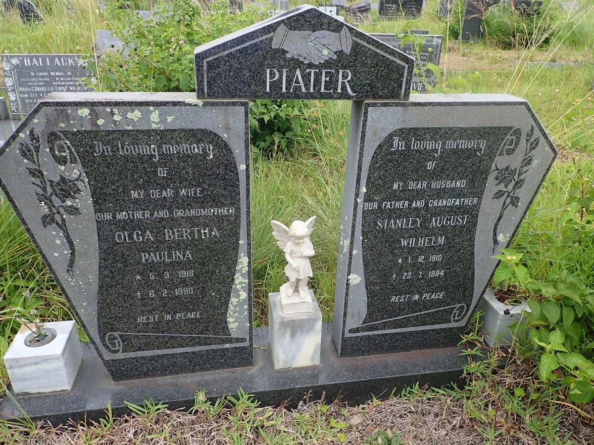 PIATER Stanley August Wilhelm 1910-1984 &amp; Olga Bertha Paulina 1918-1990