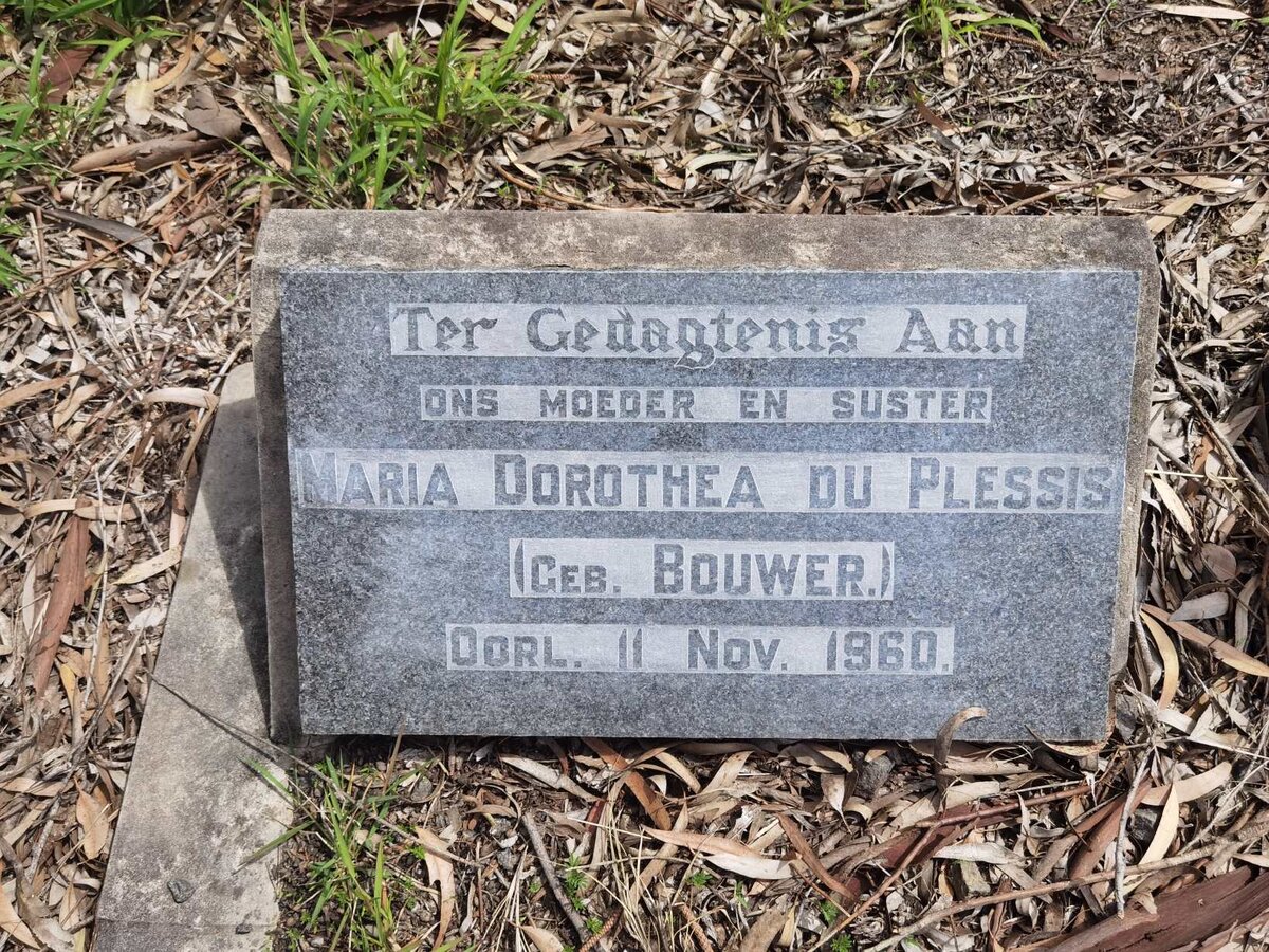 PLESSIS Maria Dorothea, du nee BOUWER -1960