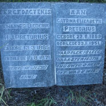PRETORIUS Johannes Diederik W.J. 1885-1971 &amp; Catrina Elizabeth 1889-1951