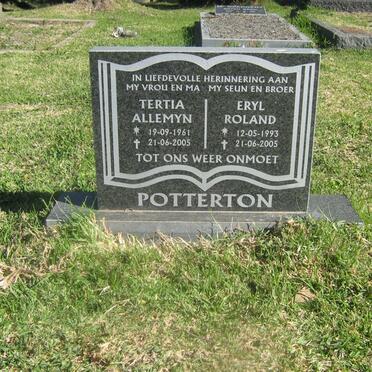 POTTERTON Eryl Roland 1993-2005 &amp; Tertia Allemyn 1961-2005 