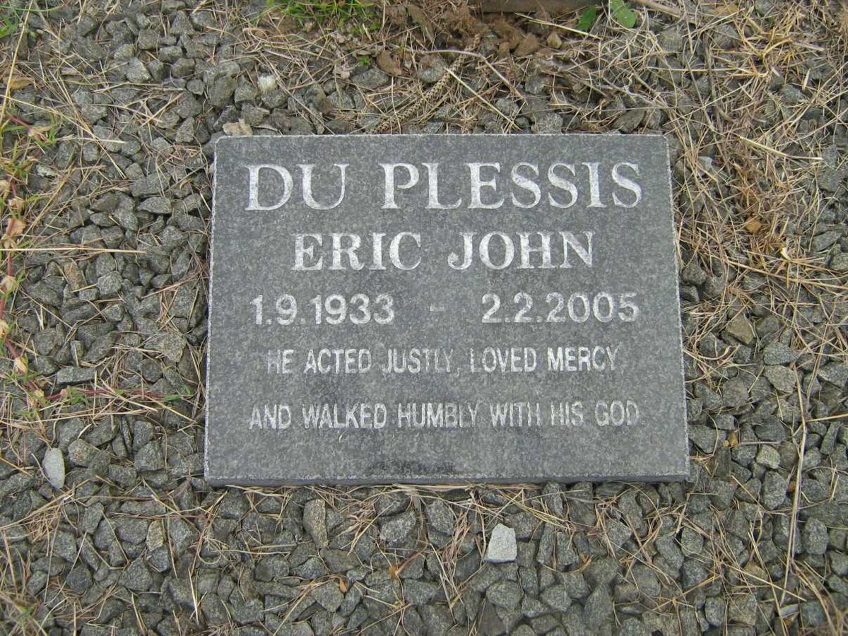 PLESSIS Eric John, du 1933-2005