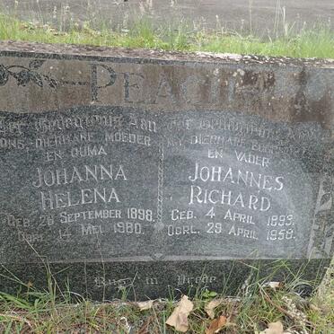 PEACH Johannes Richard 1899-1958 &amp; Johanna Helena 1898-1980