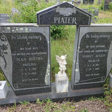 PIATER Stanley August Wilhelm 1910-1984 &amp; Olga Bertha Paulina 1918-1990