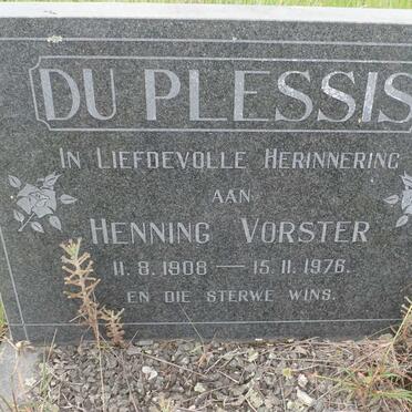 PLESSIS Henning Vorster, du 1908-1976