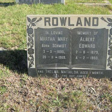 ROWLAND Albert Edward 1879-1950 &amp; Martha Mary SCHMIDT 1890-1969 :: ROWLAND Thelma Mathilda ??