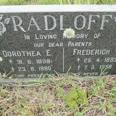 RADLOFF Frederich W. 1893-1958 &amp; Dorothea E. 1898-1980