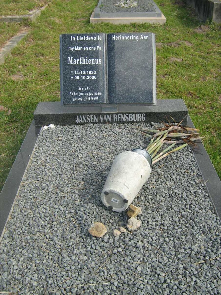 RENSBURG Marthienus, Jansen van 1933-2006