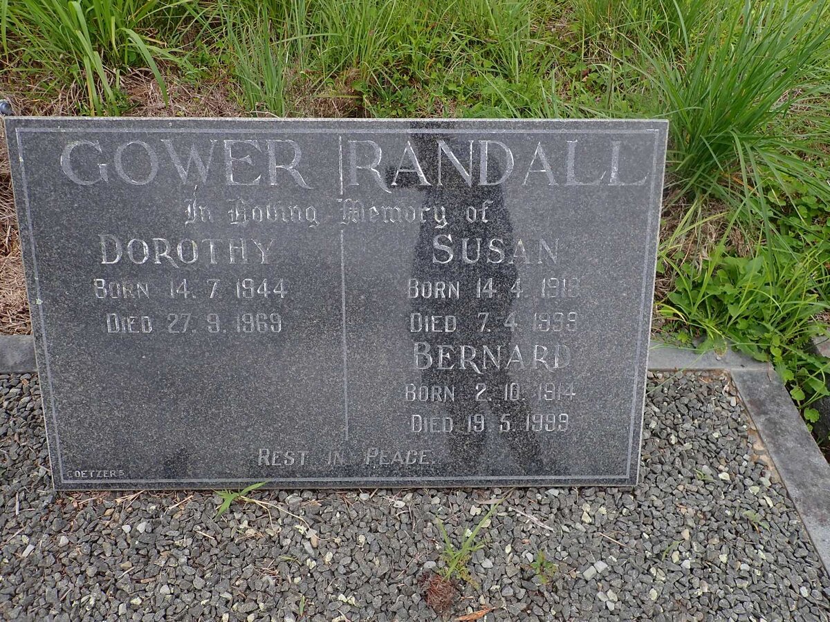 RANDALL Bernard 1914-1999 &amp; Susan 1918-1999 :: GOWER Dorothy 1944-1969