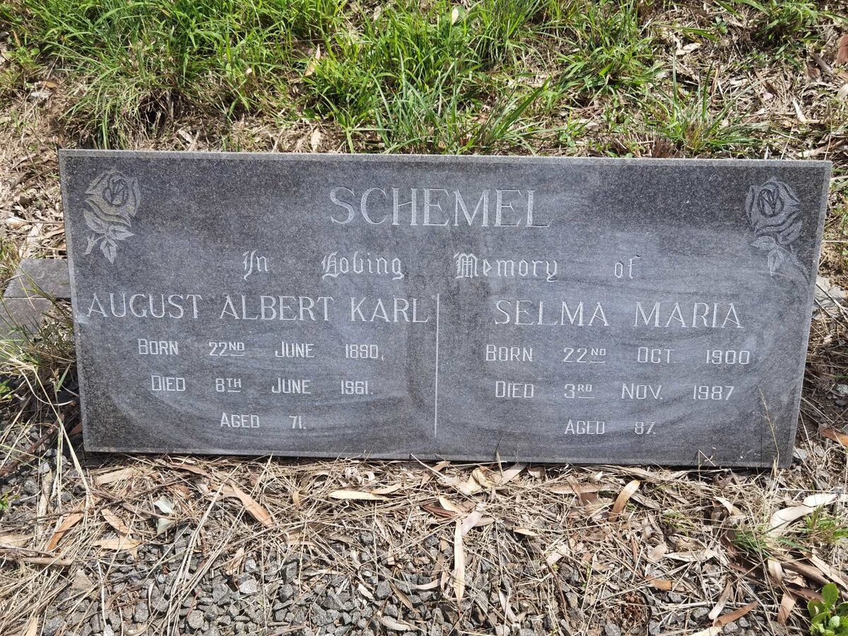 SCHEMEL August Albert Karl 1890-1961 & Selma Maria 1900-1987