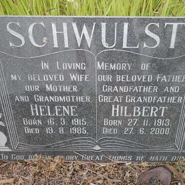 SCHWULST Hilbert 1913-2000 &amp; Helene 1915-1985