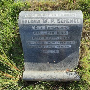 SCHEMEL Helena W.P. nee BAHLMANN 1890-1943