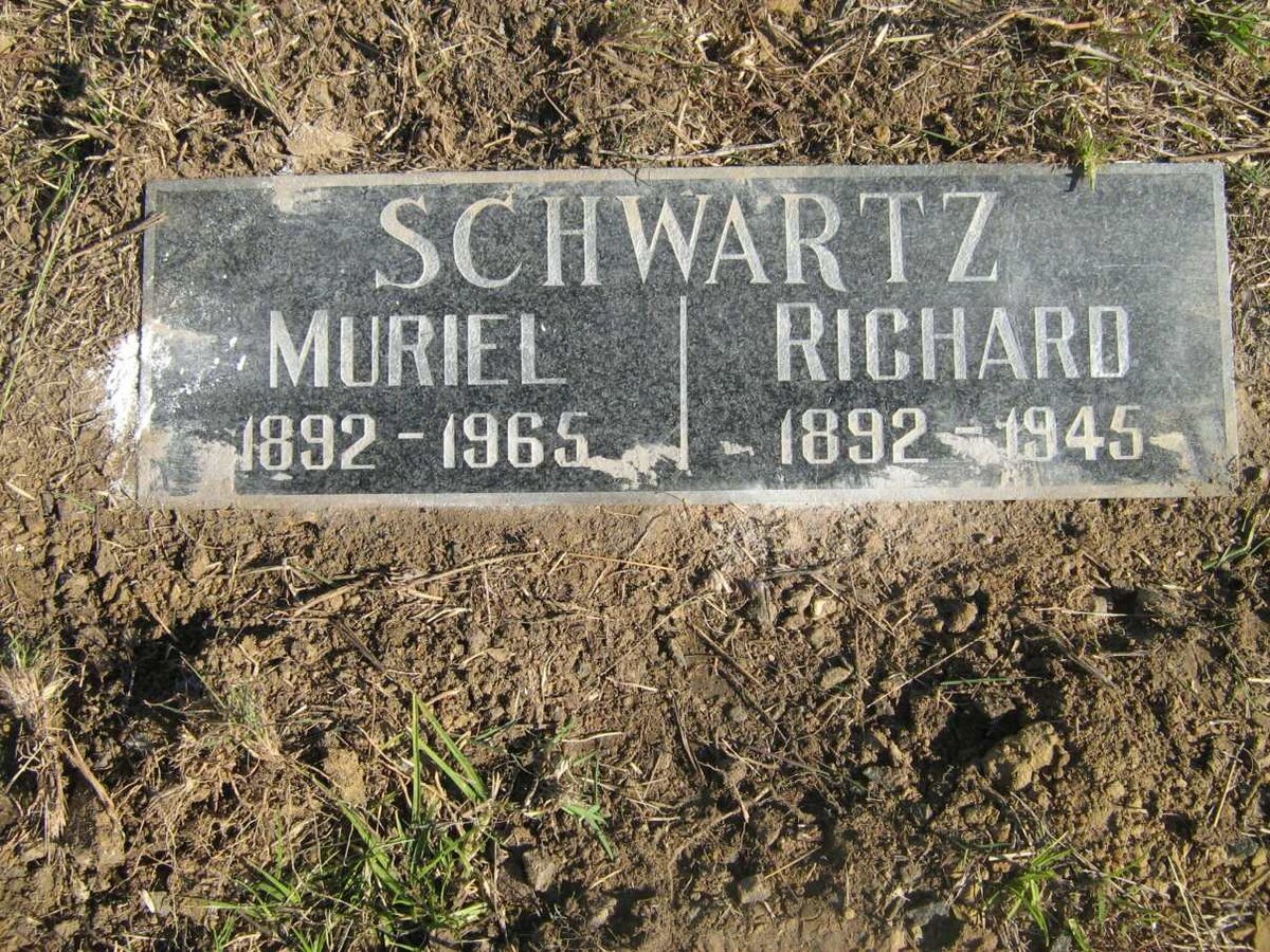 SCHWARTZ Richard 1892-1945 &amp; Muriel 1892-1965