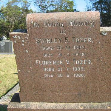 TOZER Stanley S. 1883-1948 &amp; Florence V. 1902-1986