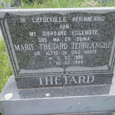 THETARD Marie nee TERBLANCHE 1938-1998