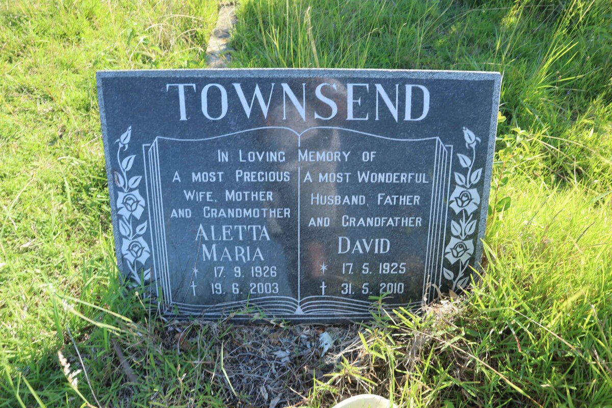 TOWNSEND David 1925-2010 &amp; Aletta Maria 1926-2003