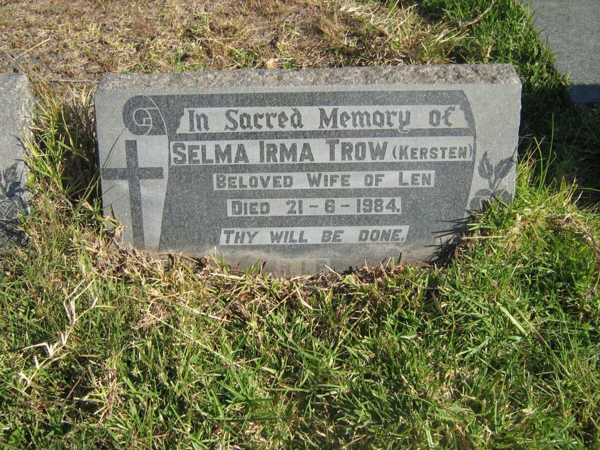 TROW Selma Irma nee KERSTEN  -1984