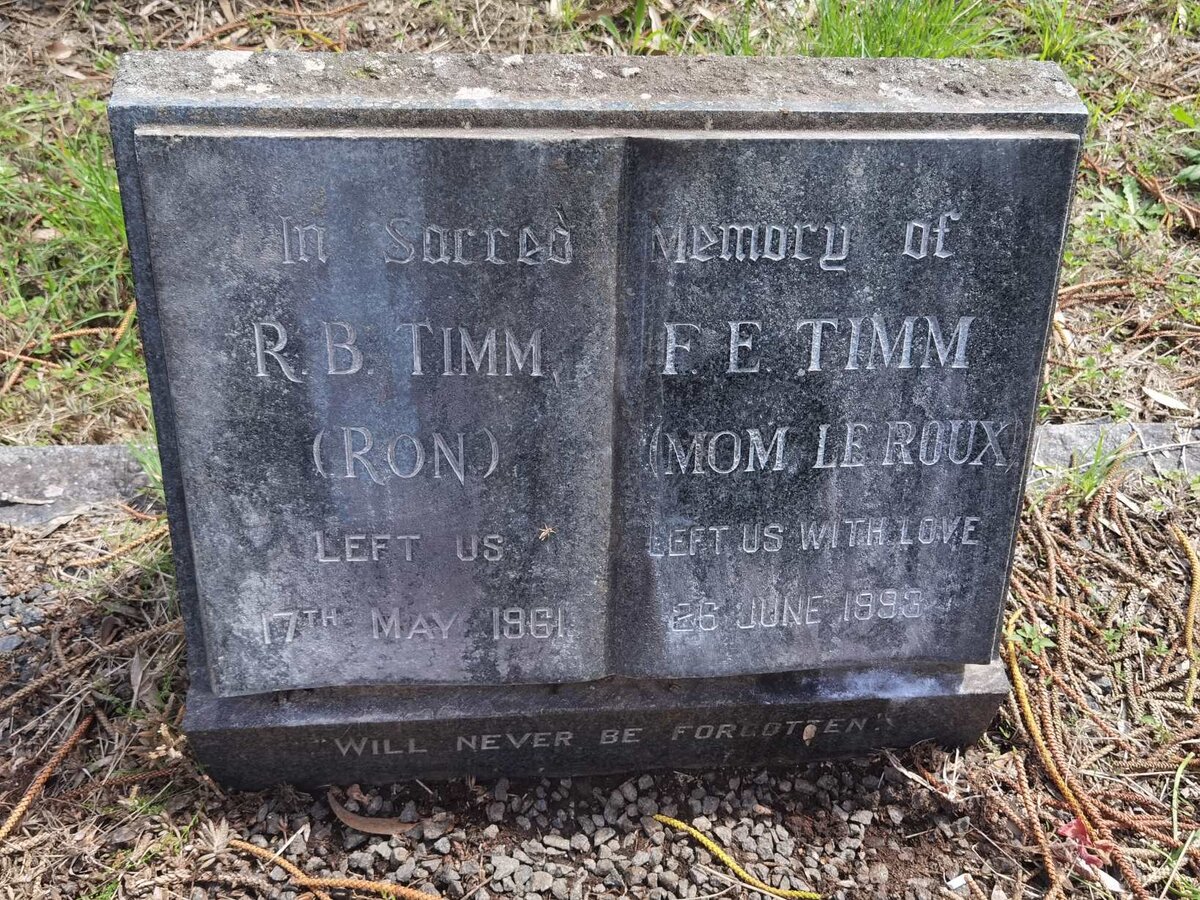 TIMM R.B. -1961 & F.E. LE ROUX -1993