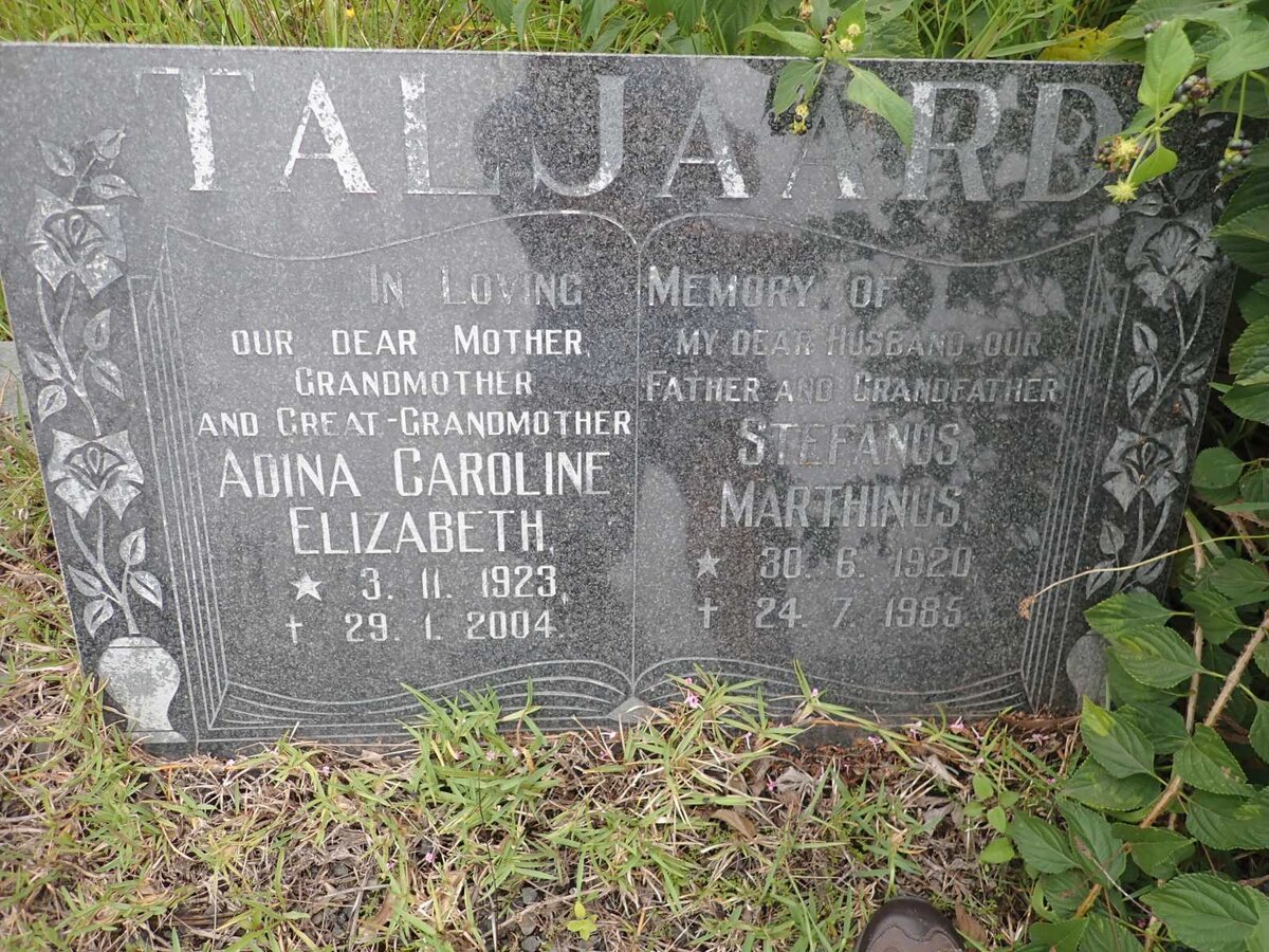 TALJAARD Stefanus Marthinus 1920-1985 &amp; Adina Caroline Elizabeth 1923-2004