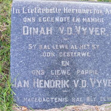 VYVER Jan Hendrik, v.d. &amp; Dinah