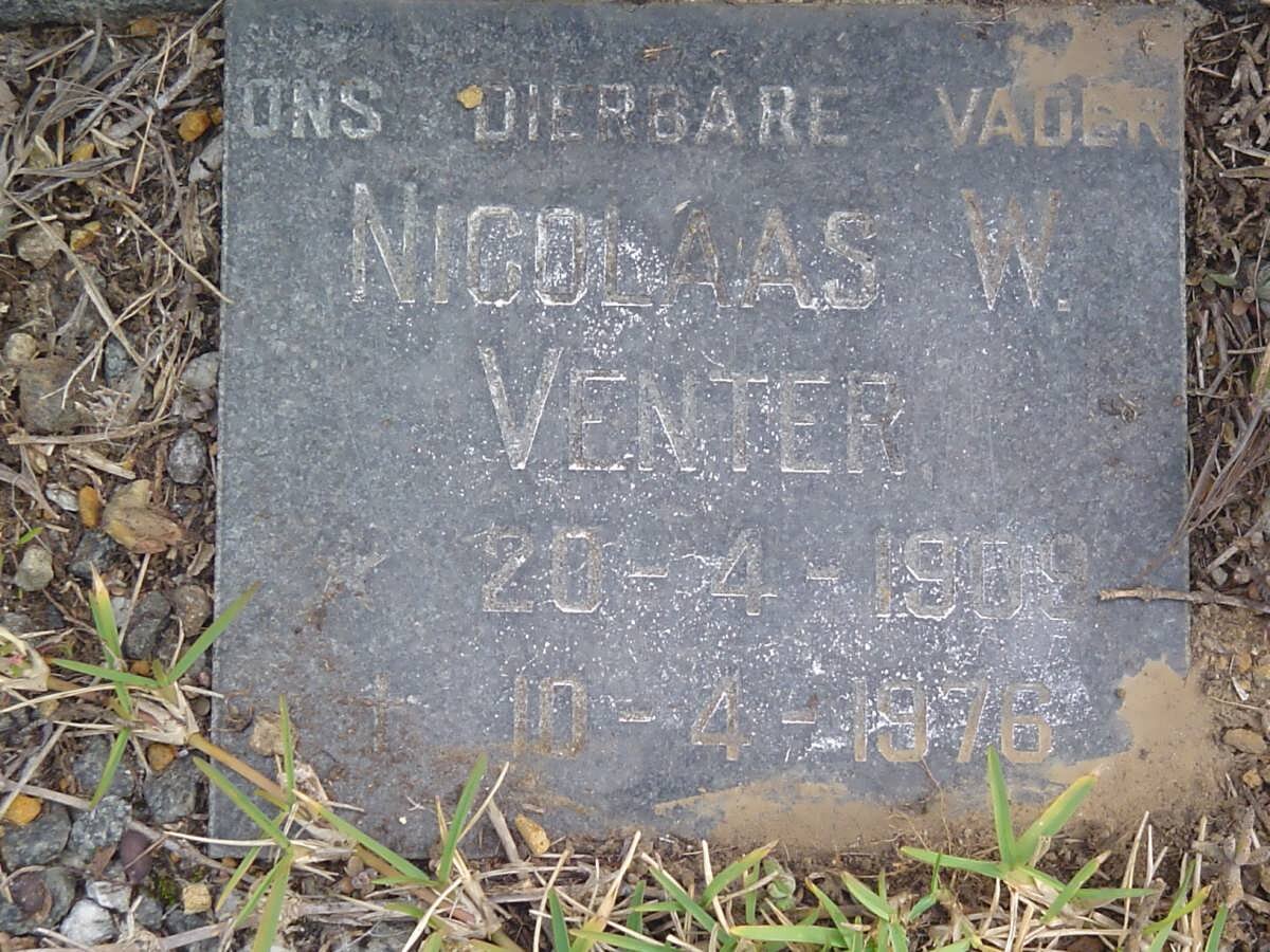 VENTER Nicholaas W. 1909-1976