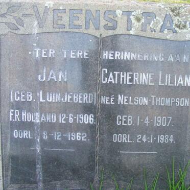 VEENSTRA Jan 1906-1962 &amp; Catherine Lilian NELSON-THOMPSON 1907-1984