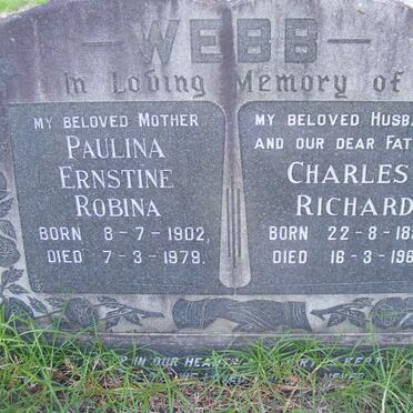 WEBB Charles Richard 1892-1963 &amp; Paulina Ernstine Robina 1902-1979