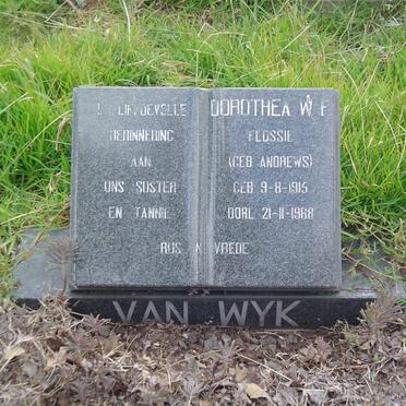 WYK Dorothea W.F., van nee ANDREWS 1915-1988