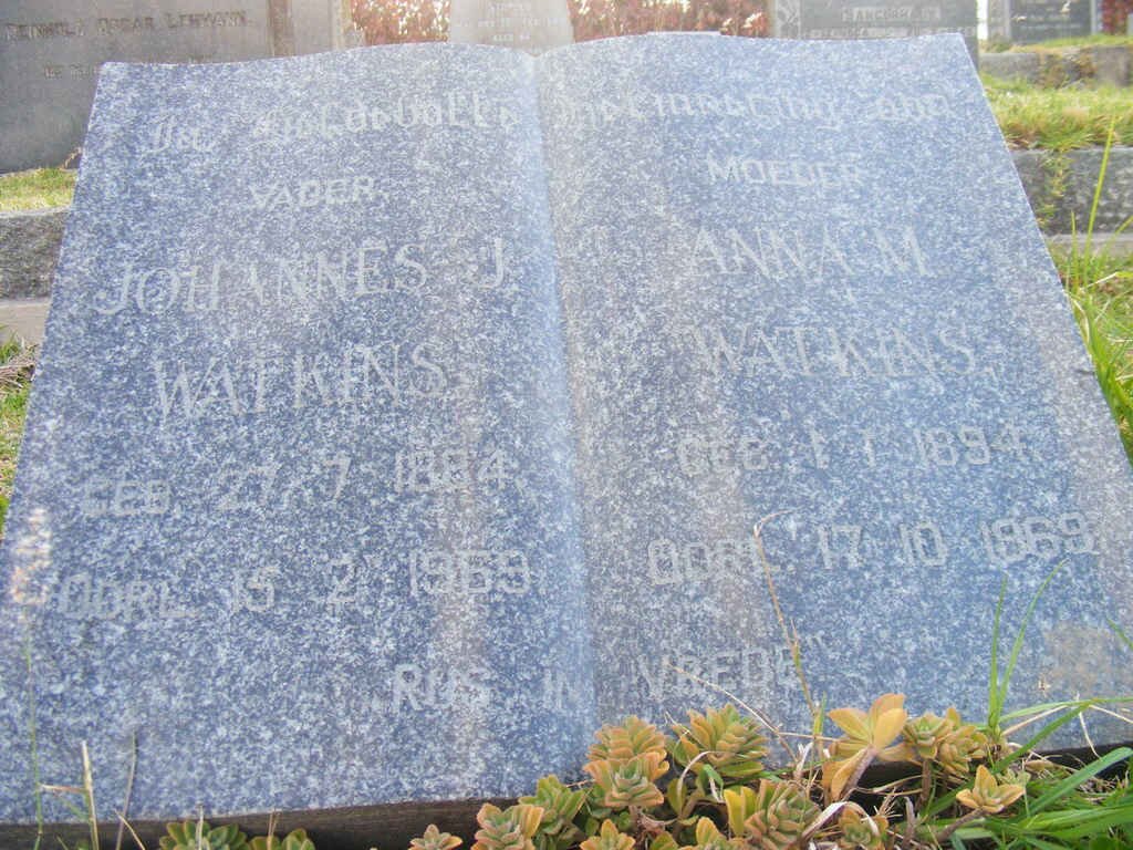 WATKINS Johannes J. 1884-1969 &amp; Anna M. 1894-1969