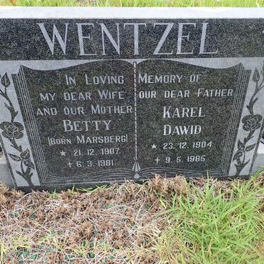 WENTZEL Karel Dawid 1904-1985 &amp; Betty MARSBERG 1907-1981