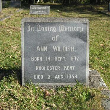 WILDISH Ann Born Rochester Kent 1872-1958