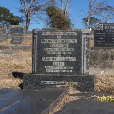 WEIMANN Hulda Wilhelmine nee OTTE 1881-1953 :: OTTE Martha Johanna 1892-1972