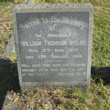 WELSH William Thomson 1873-1954