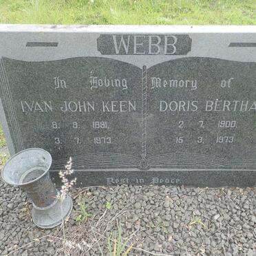 WEBB Ivan John Keen 1891-1973 &amp; Doris Bertha 1900-1973