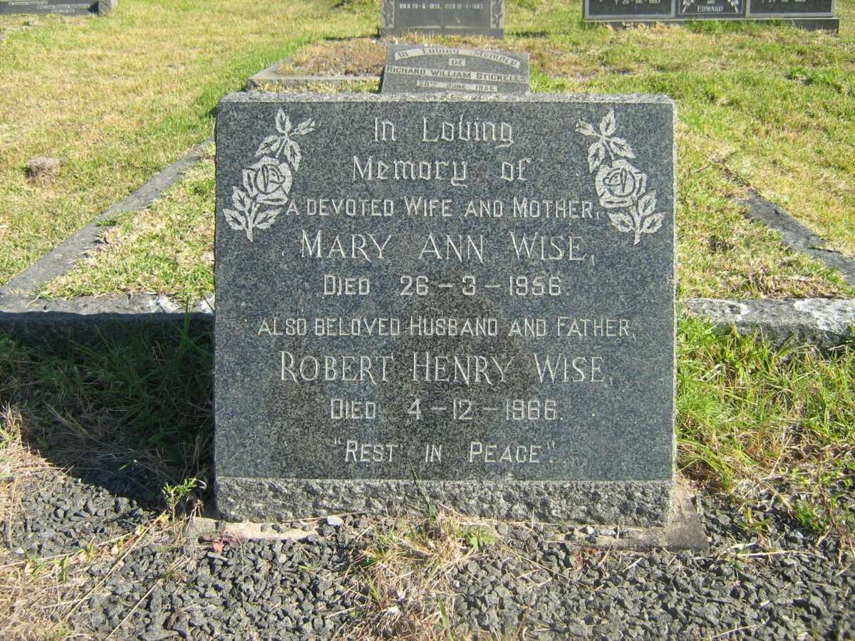 WISE Robert Henry -1966 &amp; Mary Ann -1956