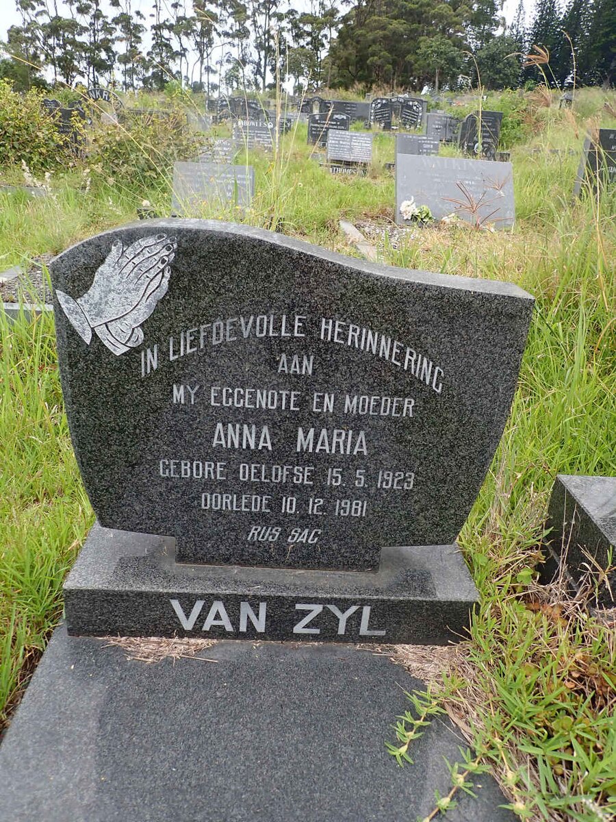 ZYL Anna Maria, van nee OELOFSE 1923-1981