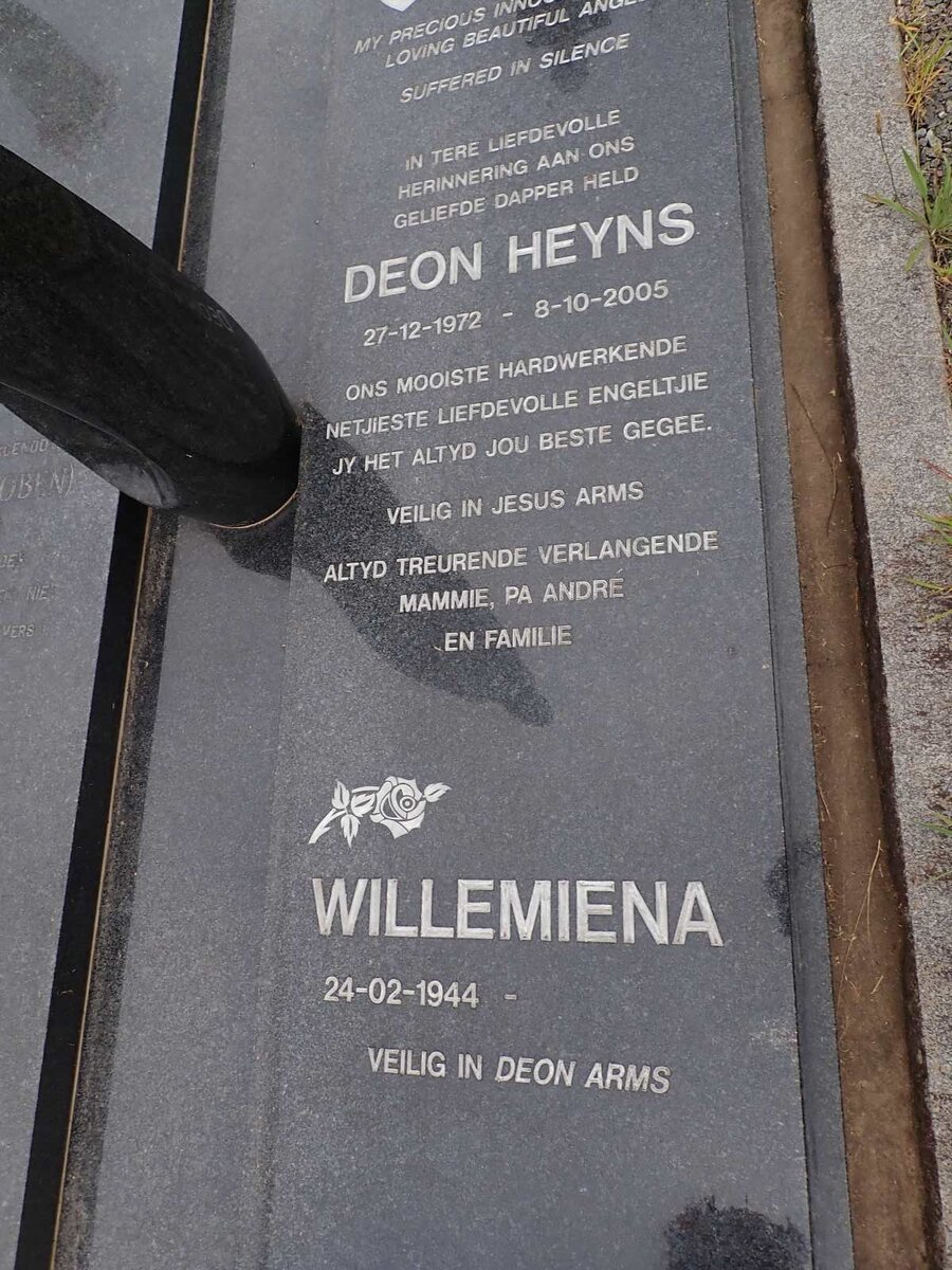 ZYL Deon Heyns, van 1972-2005 &amp; Willemiena 1944-
