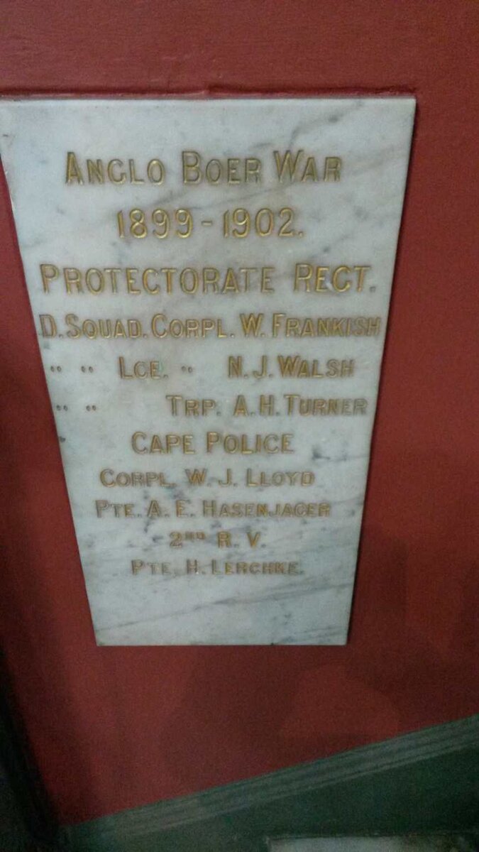 FRANKISH W. :: WALSH N.J. :: TURNER A.H. :: LLOYD W.J. :: HASENJAGER A.F. :: LERCHKE H.