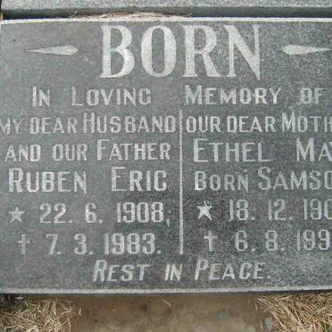 BORN Ruben Eric 1908-1983 &amp; Ethel May  SAMSOM 1908-1995