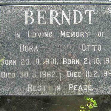 BERNDT  Otto 1900-1991 &amp; Dora 1901-1962