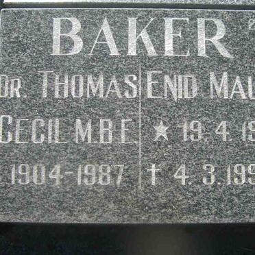 BAKER  Thomas Cecil 1904-1987 &amp; Enid Maud 1911-1994