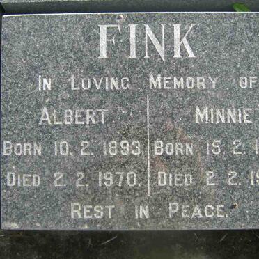 FINK Albert 1893-1970 &amp; Minnie 1898-1992
