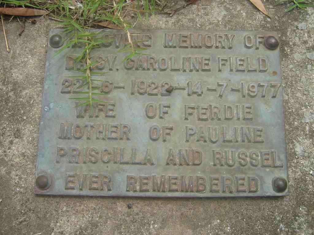 FIELD Daisy Caroline 1922-1977