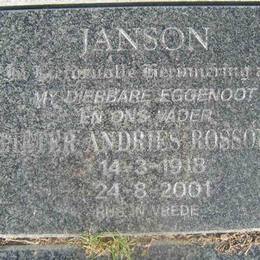 JANSON Pieter Andries Rossouw 1918-2001