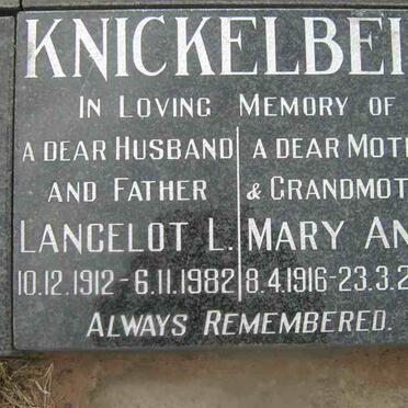 KNICKELBEIN Lancelot L. 1912-1982 &amp; Mary Anna 1916-2008