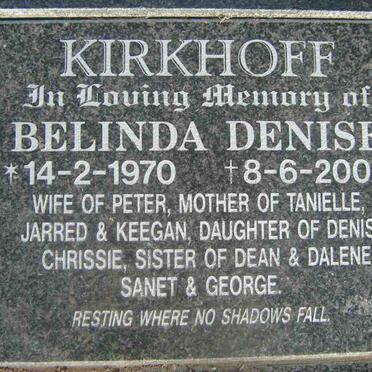 KIRKHOFF Belinda Denise 1970-2000