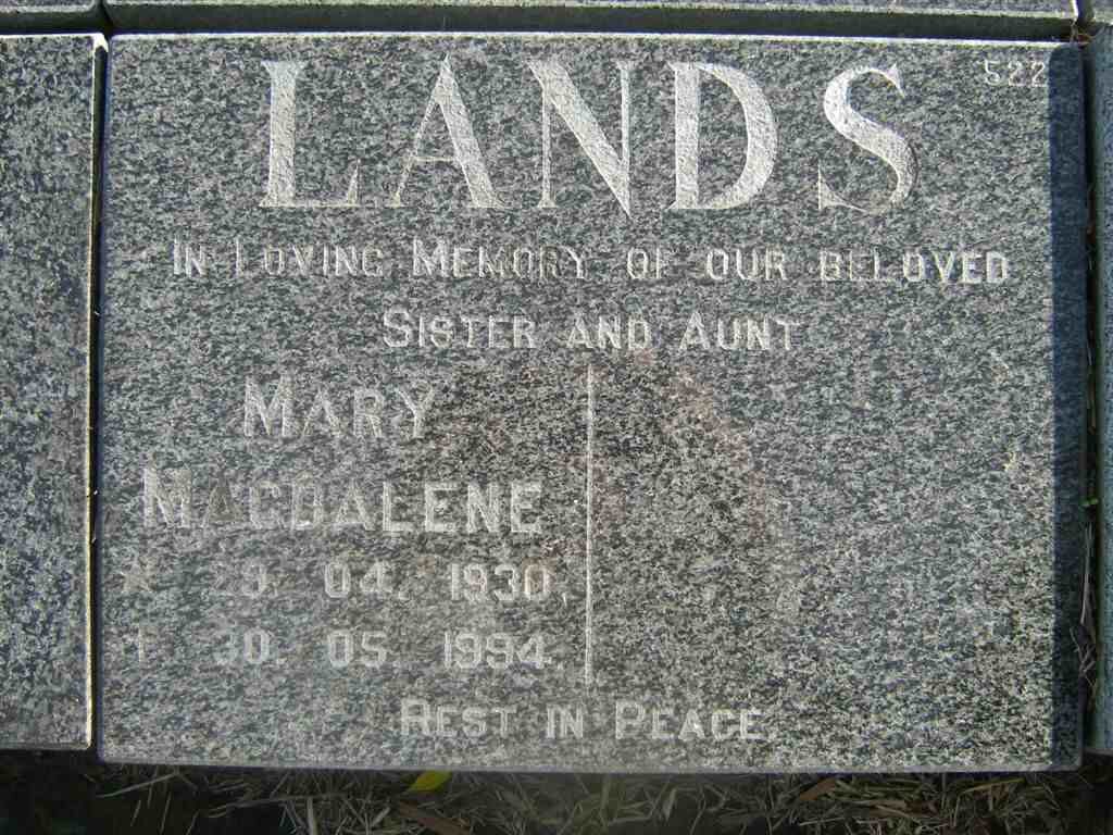 LANDS Mary Magdalene 1930-1994