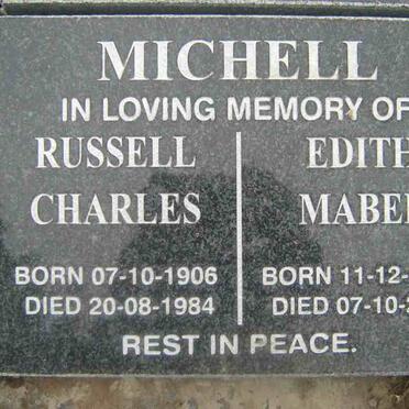 MICHELL Russell Charles 1906-1984 &amp; Edith Mabel 1916-2006